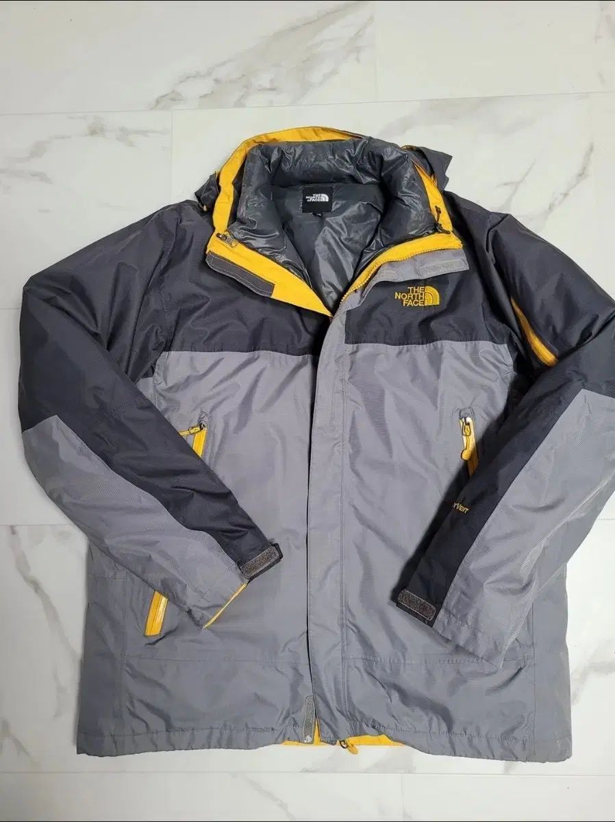 THE NORTH FACE ザノースフェイス グレー ブラック ウィンドブレーカー ダウン ジャケット