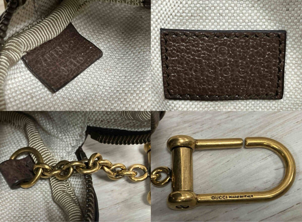  GUCCI シェリーライン コインケース 小物 小銭入れ 鑑定書 グッチ 二つ折り財布 折り財布