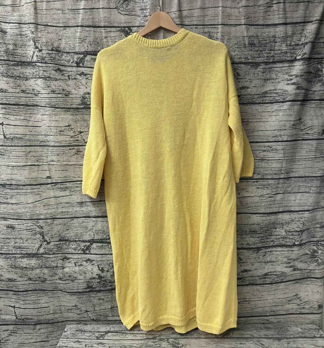 45RPM ロングニット 5038032 長袖ワンピース リネン イエロー サイズ 0