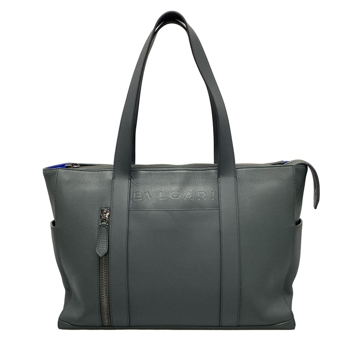 BVLGARI ブルガリ トートバッグ ブルガリ マン トート ダークグリーン レザー