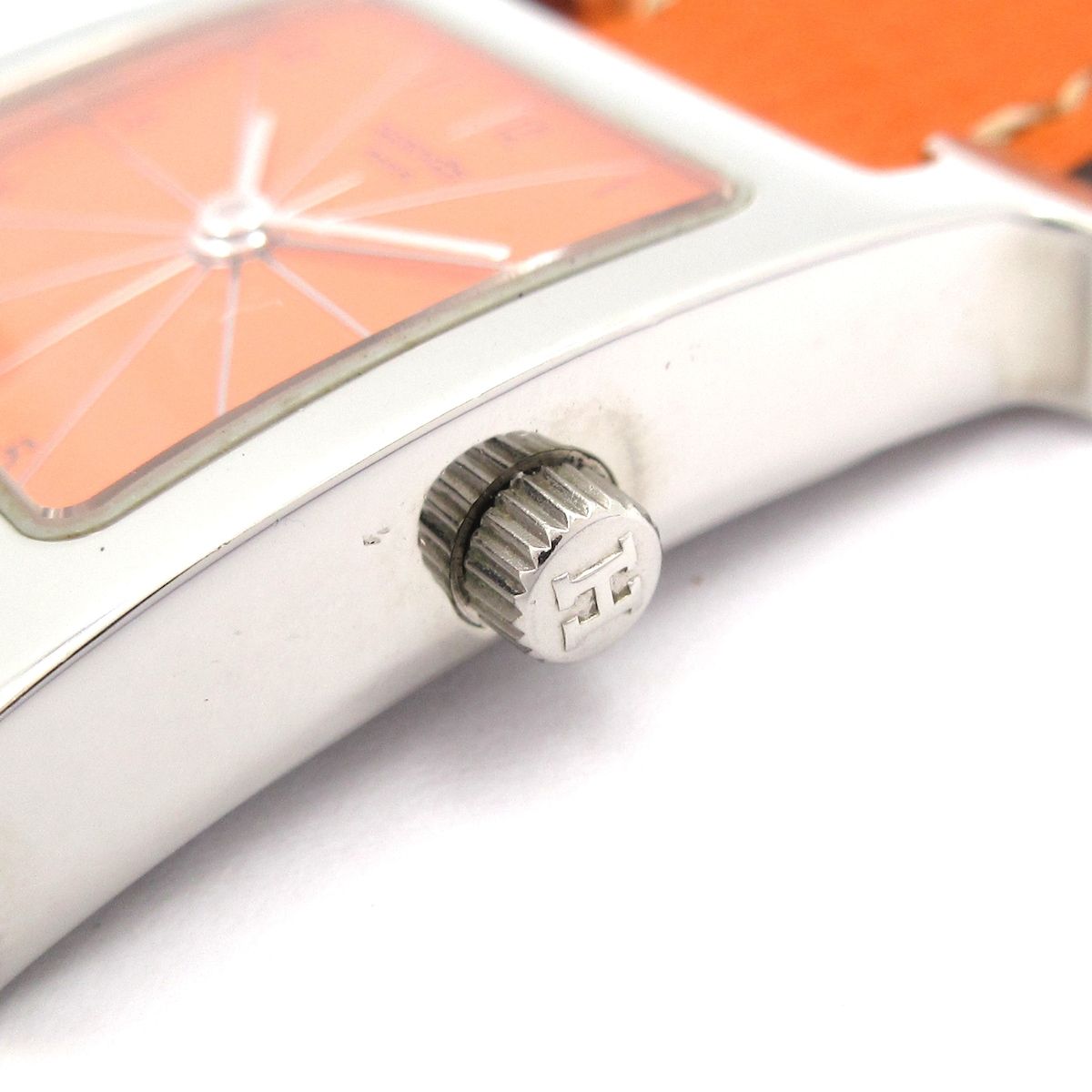  HERMES エルメス 腕時計 Hウォッチ HH 1.210 レディース 社外ベルト オレンジ その他 時計