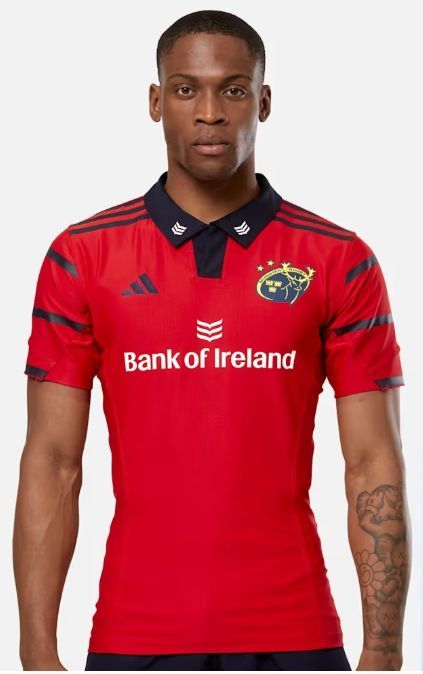 アディダス ラグビー マンスター 2025 2026 ホーム プレイヤーズ ジャージ 赤 レッド 金 ゴールド 公式モデル 日本未発売