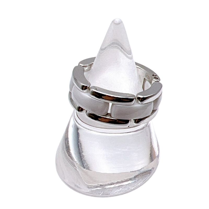 シャネル CHANEL ウルトラリングミディアム ホワイトゴールド 750WG セラミック セラミック ジュエリー