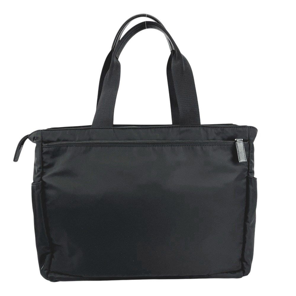 新同 プラダ サフィアーノ トート バッグ ナイロン レザー ブラック 2VG097 468506 10