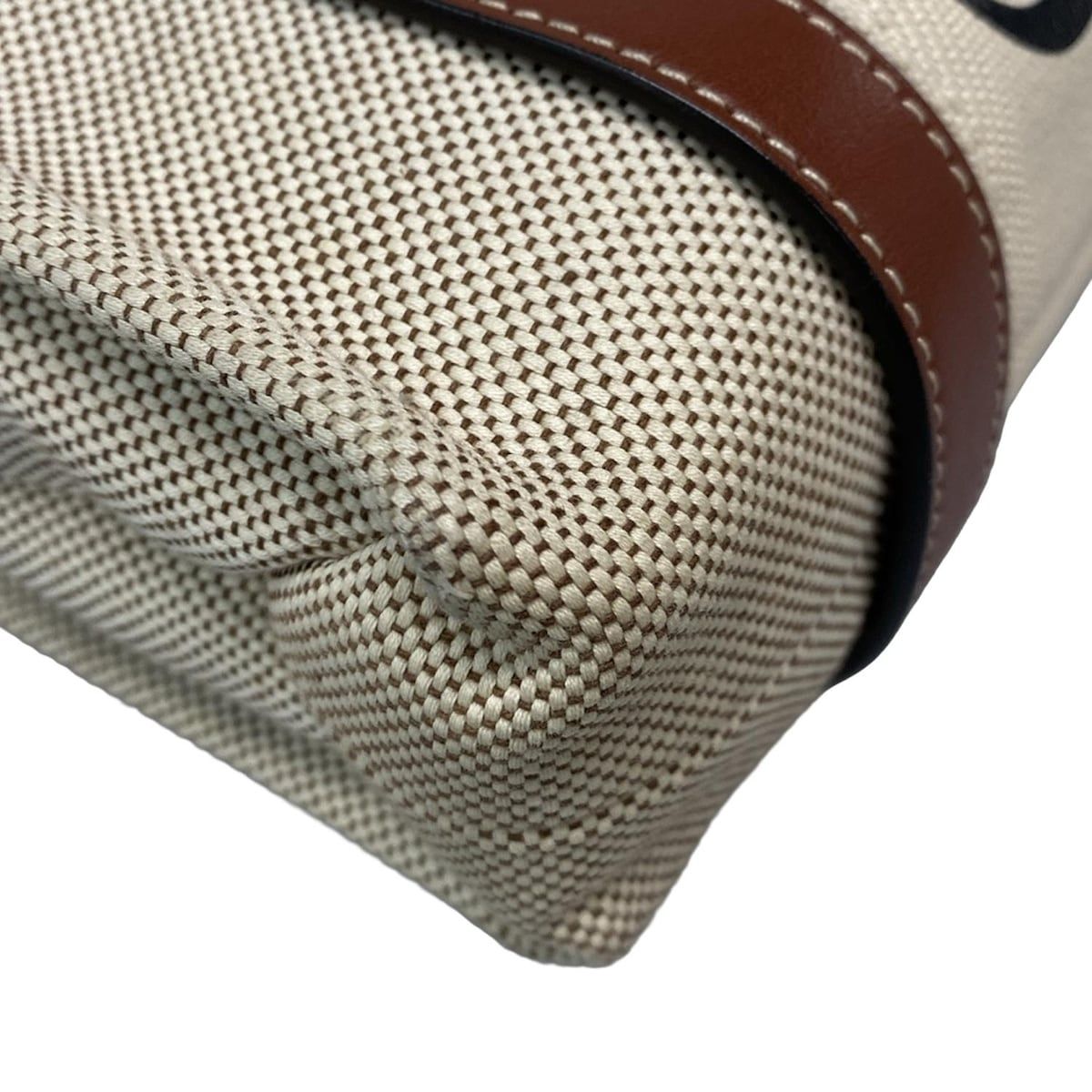 ウッディスモールトートバッグ ブラウン×アイボリー