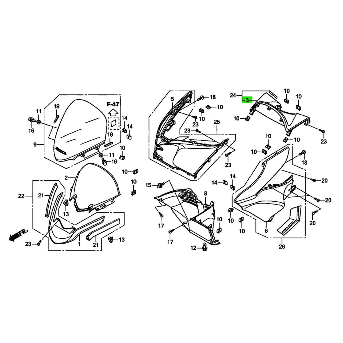 タイホンダ純正 PCX125 JF28 PCX150 KF12 パネル リアメーター レッド