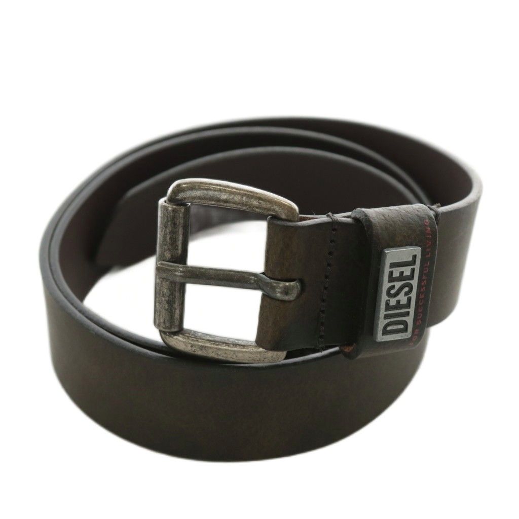 ディーゼル DIESEL B LOGIN X 07493 ベルト ハトメ 牛革 レザー ロゴ 80 32 茶色 ブラウン XZ GY 18