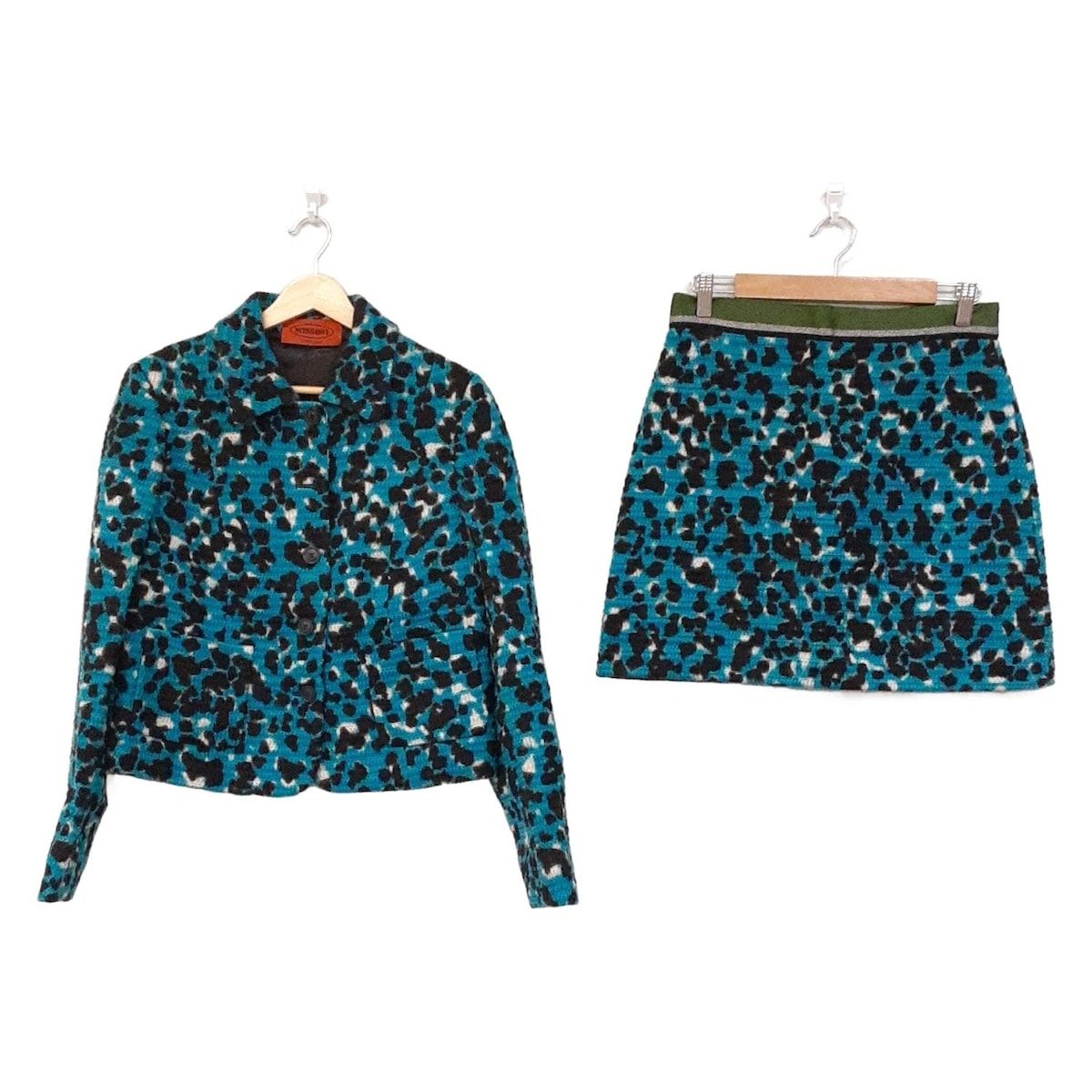 MISSONI ミッソーニ スカートスーツ レディース - ブルー×黒×白 ミニスカート 冬