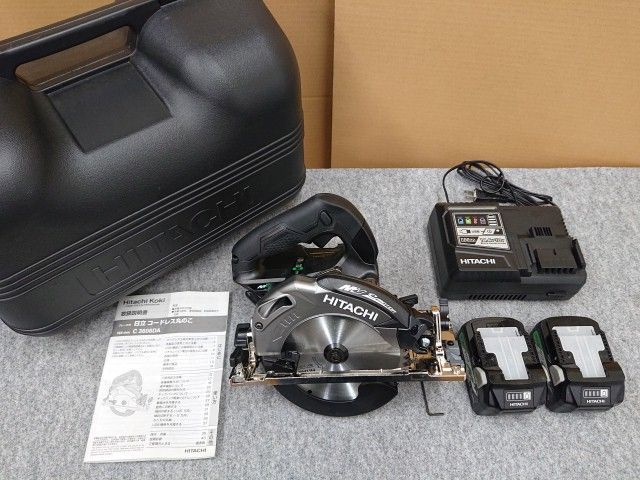 日立工機 165mm コードレス丸のこ C3606DA 2XPB 電池2個 充電器 ケース付