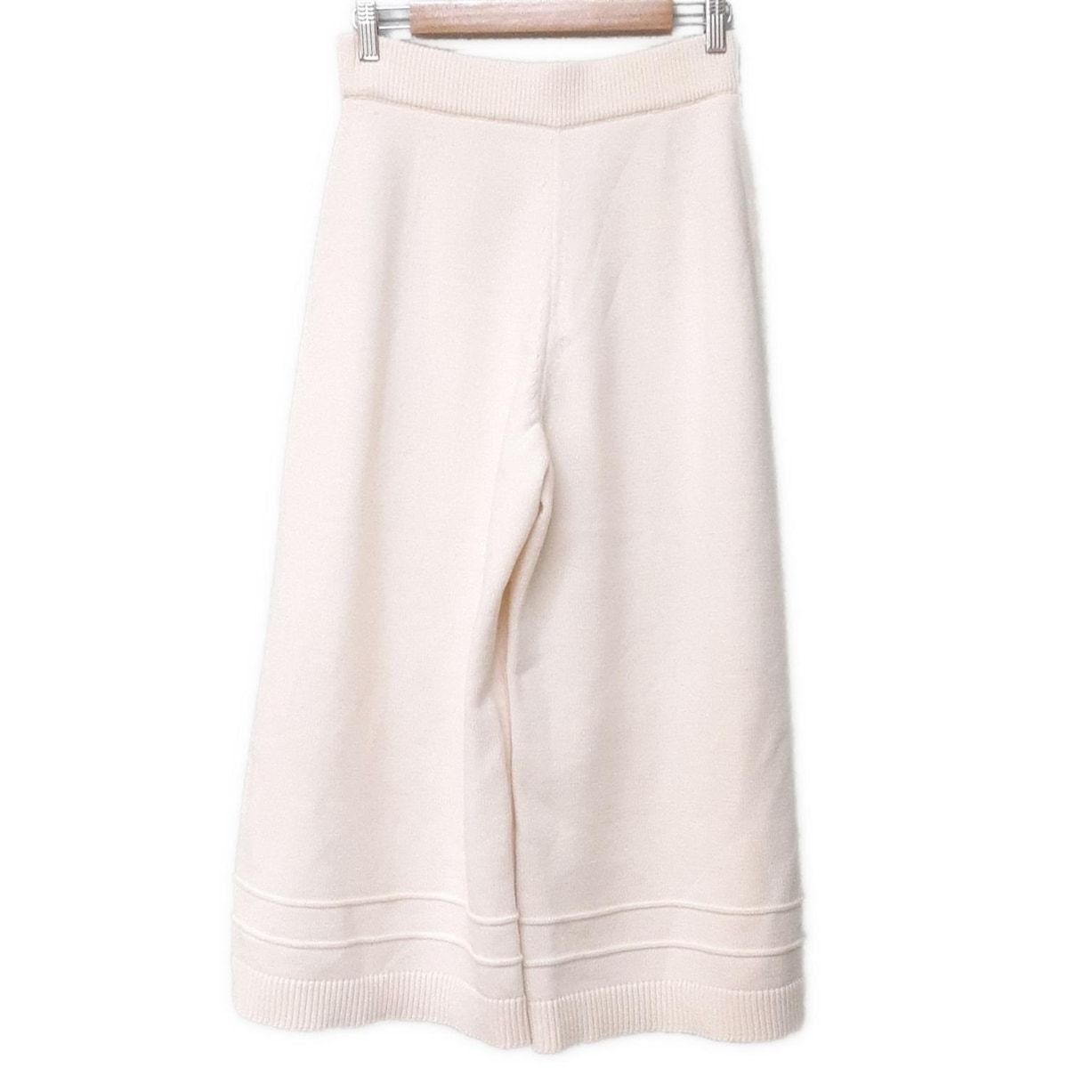 フォクシーニューヨーク パンツ サイズ40 M レディース - 40587 白 クロップド 半端丈 ウエストゴム ニット ワイドパンツ