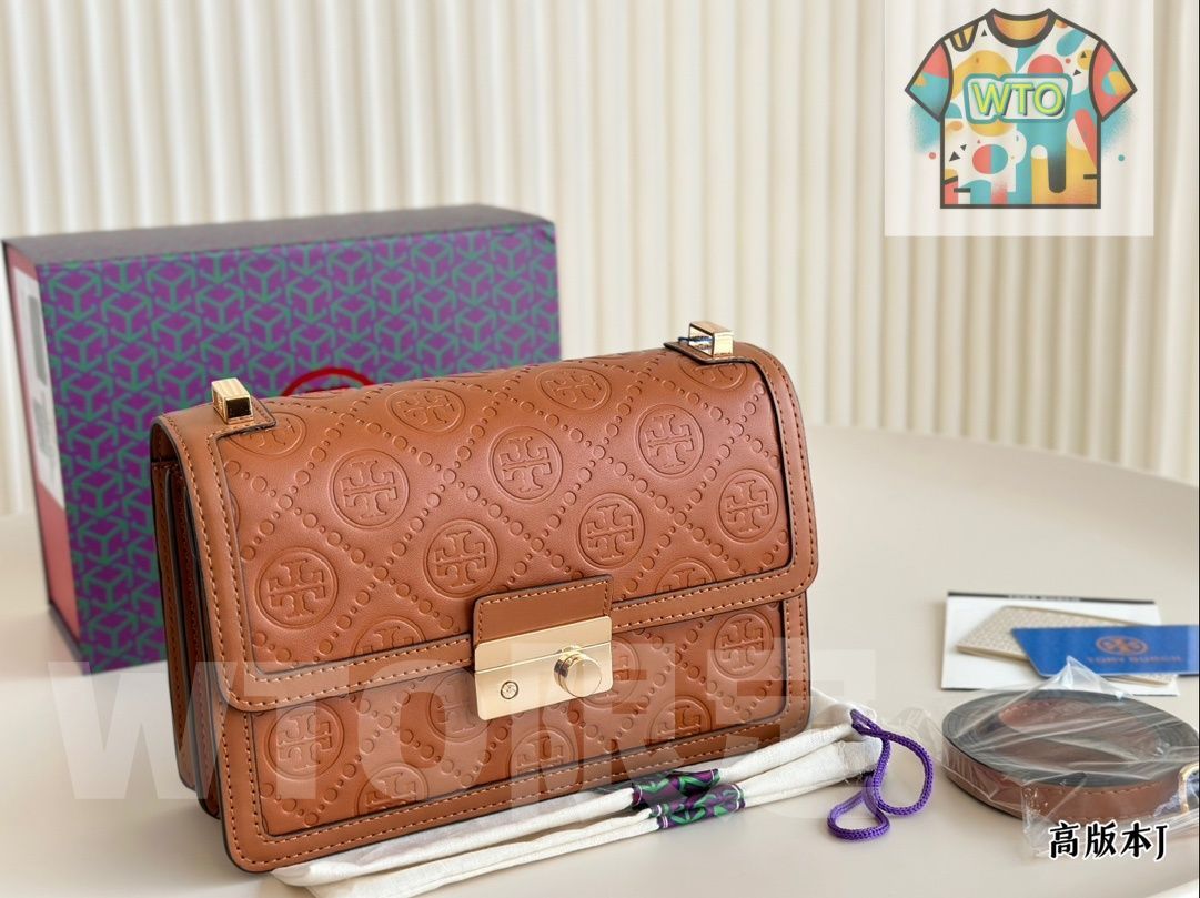 トリー バーチ アコーディオンバッグ 23×12cm 高品質レザー 折りたたみボックス付き