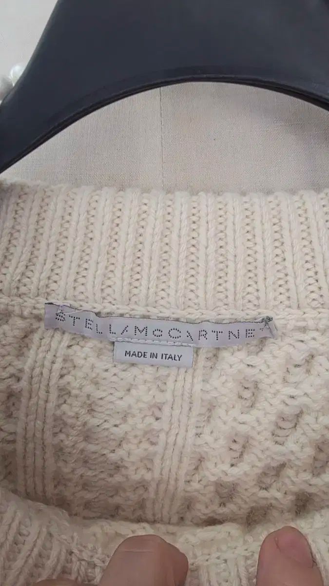 ステラ マッカートニー アイボリー ケーブル編み ニット アルパカ クロップド