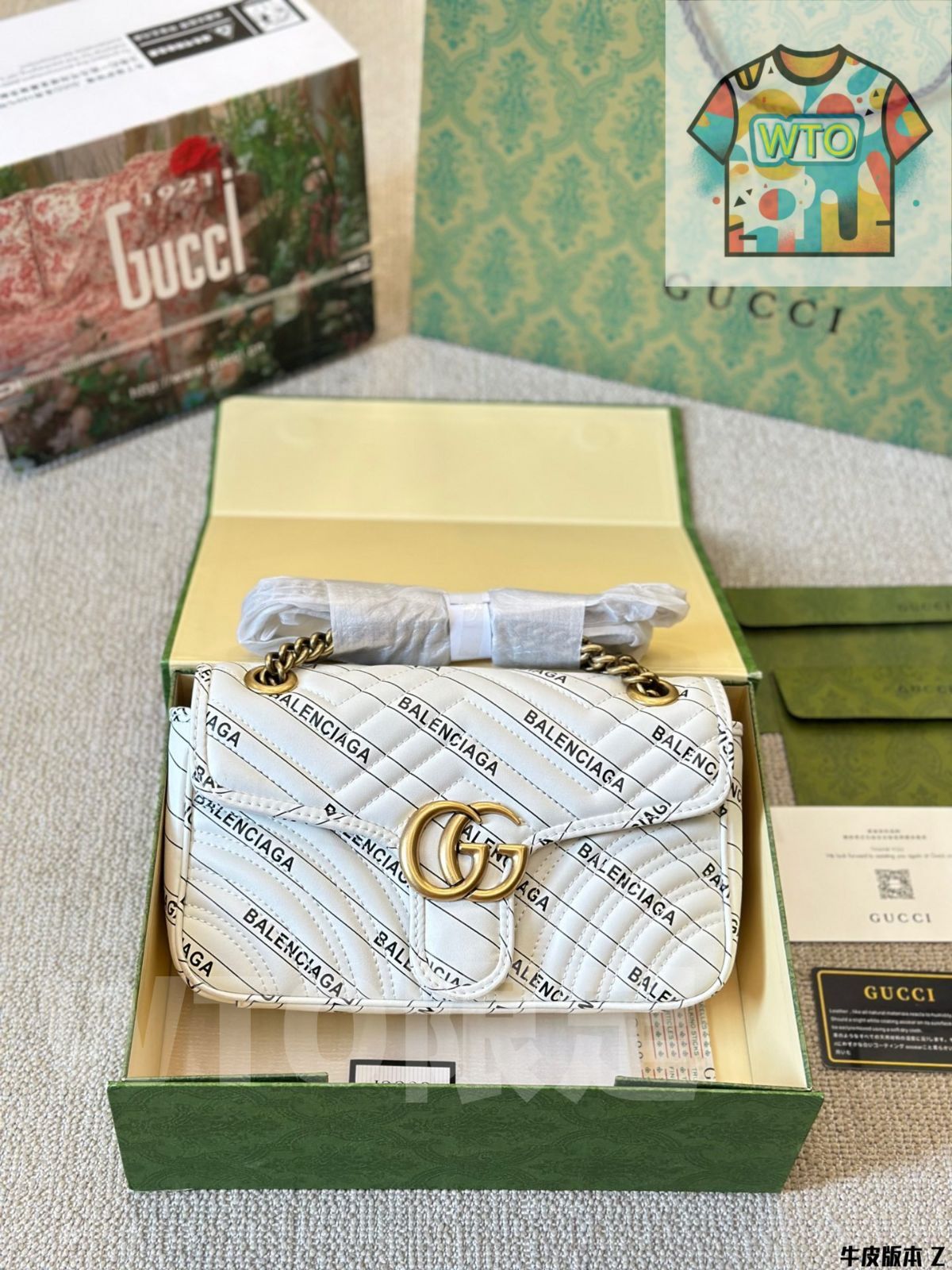 GUCCI マーモント シングルショルダーバッグ レザーバージョン 26cm 感あるデザイン