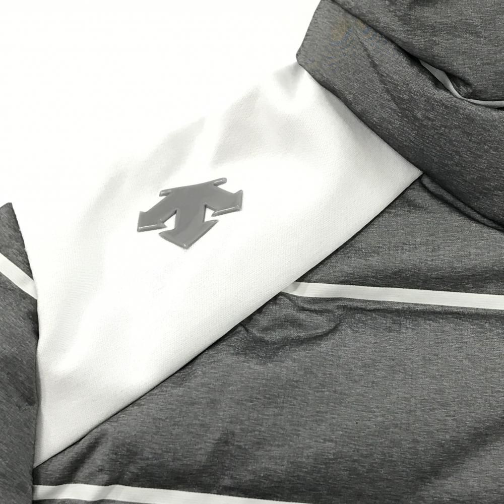 美品】デサントゴルフ ダウンジャケット ダークグレー×ライトグレー 肩