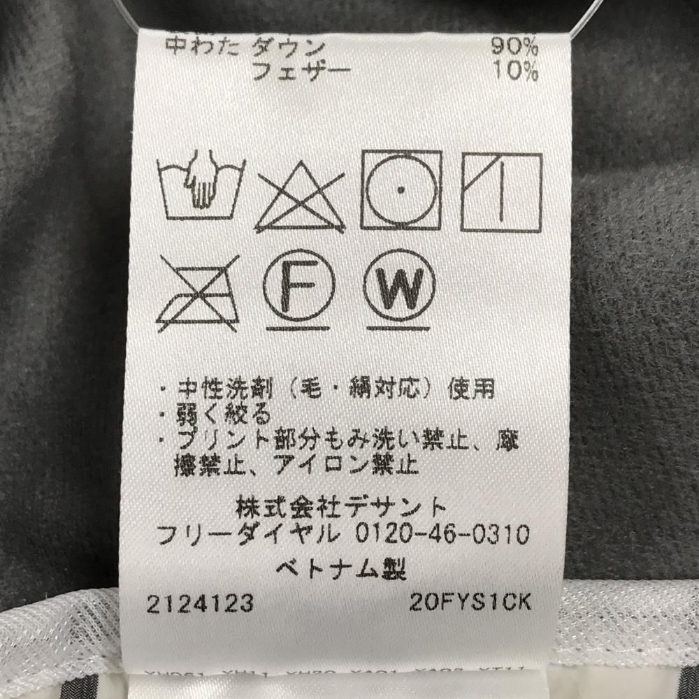  デサントゴルフ ダウンジャケット ダークグレー×ライトグレー 肩ロゴ 切替 中田英寿 レディース S ゴルフウェア DESCENTE ジャケット レディースウェア