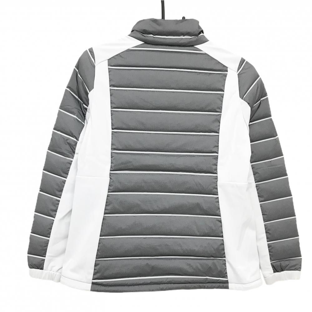 デサントゴルフ ダウンジャケット ダークグレー ライトグレー 肩ロゴ 切替 中田英寿 レディース S ゴルフウェア DESCENTE