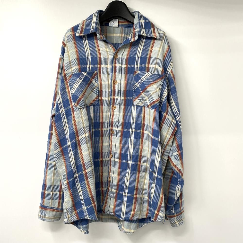 70s BIG MAC 青単JC.Penneyタグ ネルシャツ サイズL ブルー ビッグマック 17