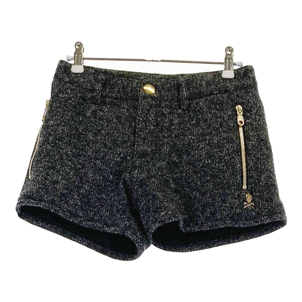 サイズ 36 MARK-LONA マークアンドロナ ファー付 ウール混 ショートパンツ ブラック系 240101555136 ゴルフウェア レディース ストスト