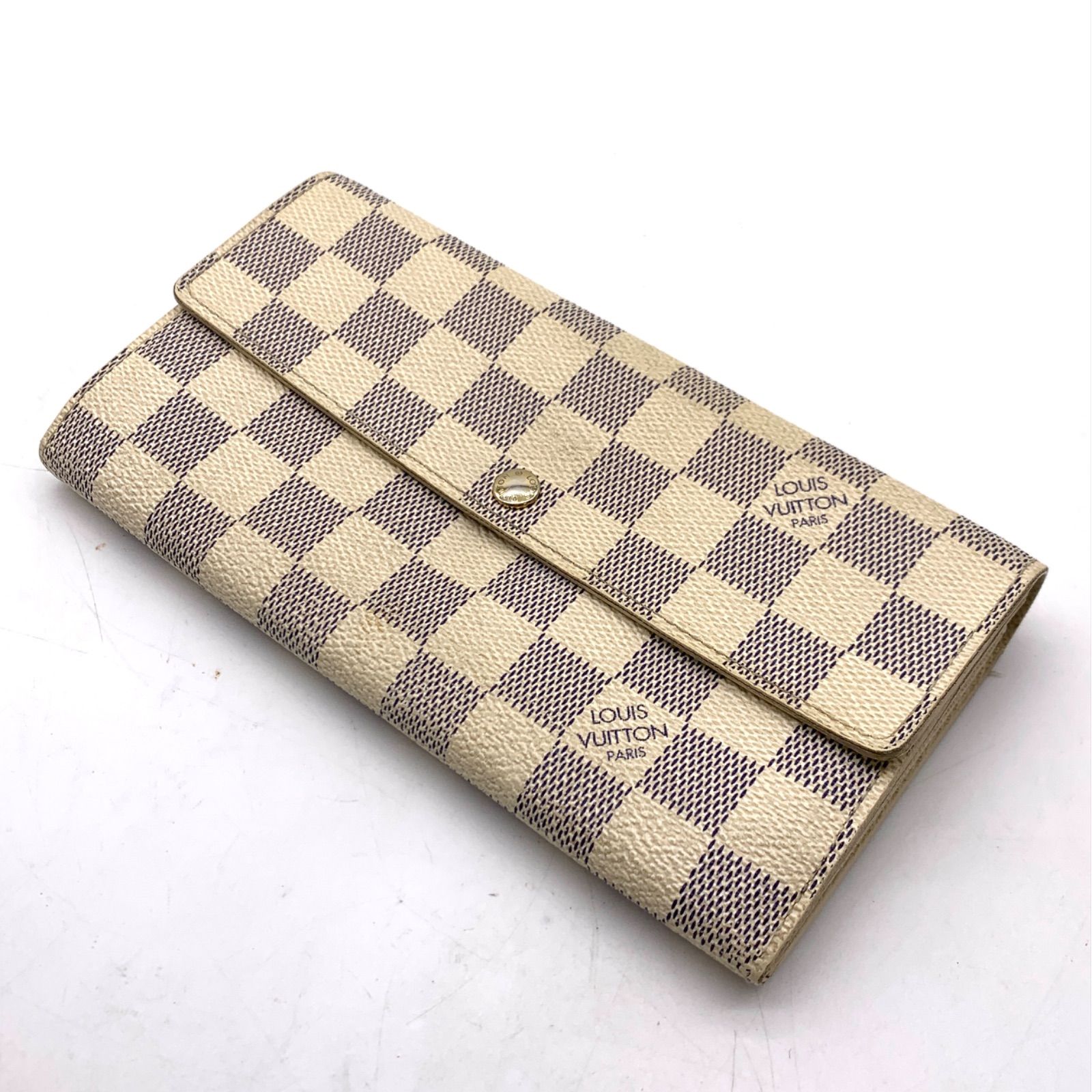 LOUIS VUITTON 長財布 ダミエ アズール キャンバス ポルトフォイユ サラ