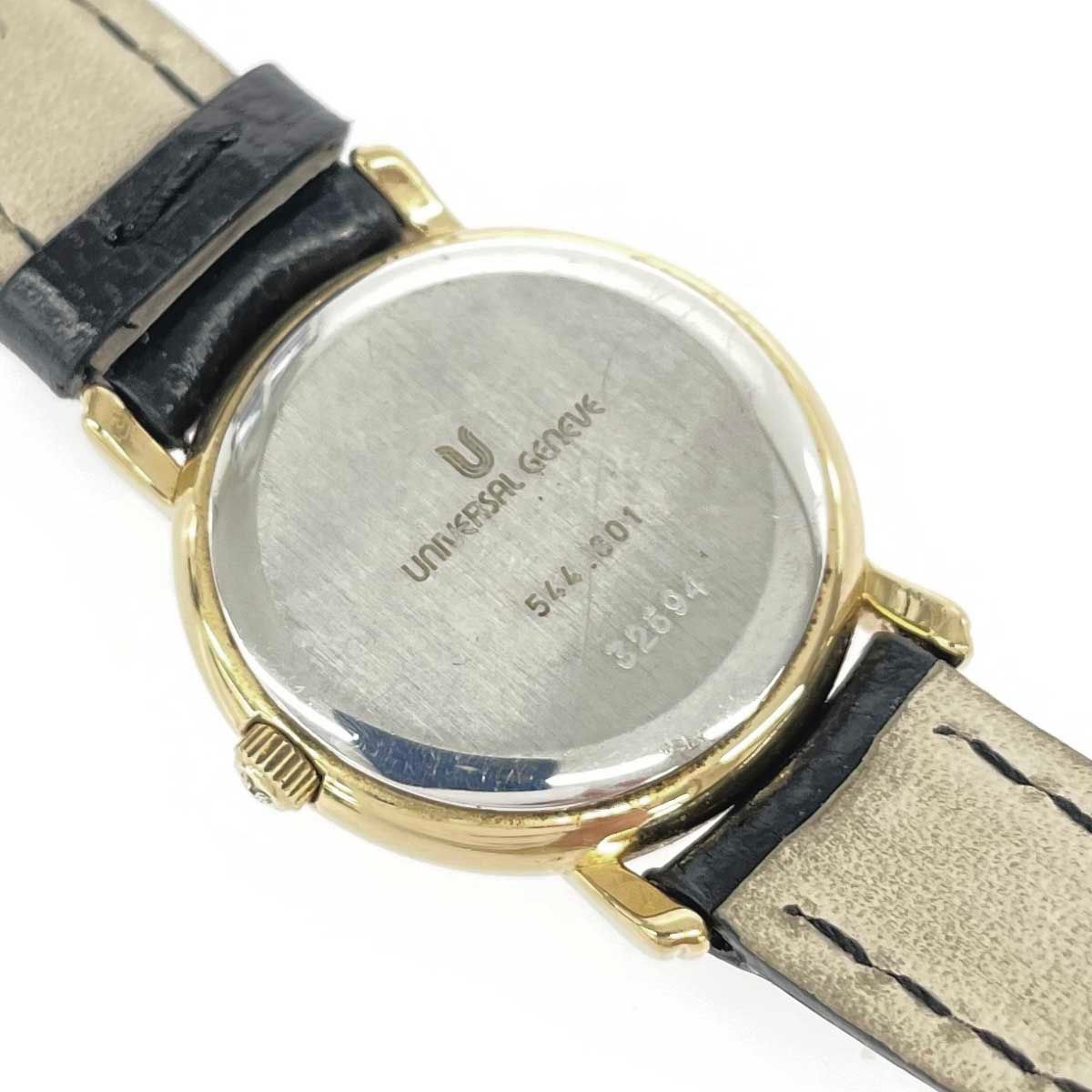 UNIVERSAL GENEVE ユニバーサルジュネーブ 腕時計 クォーツ SS×レザー