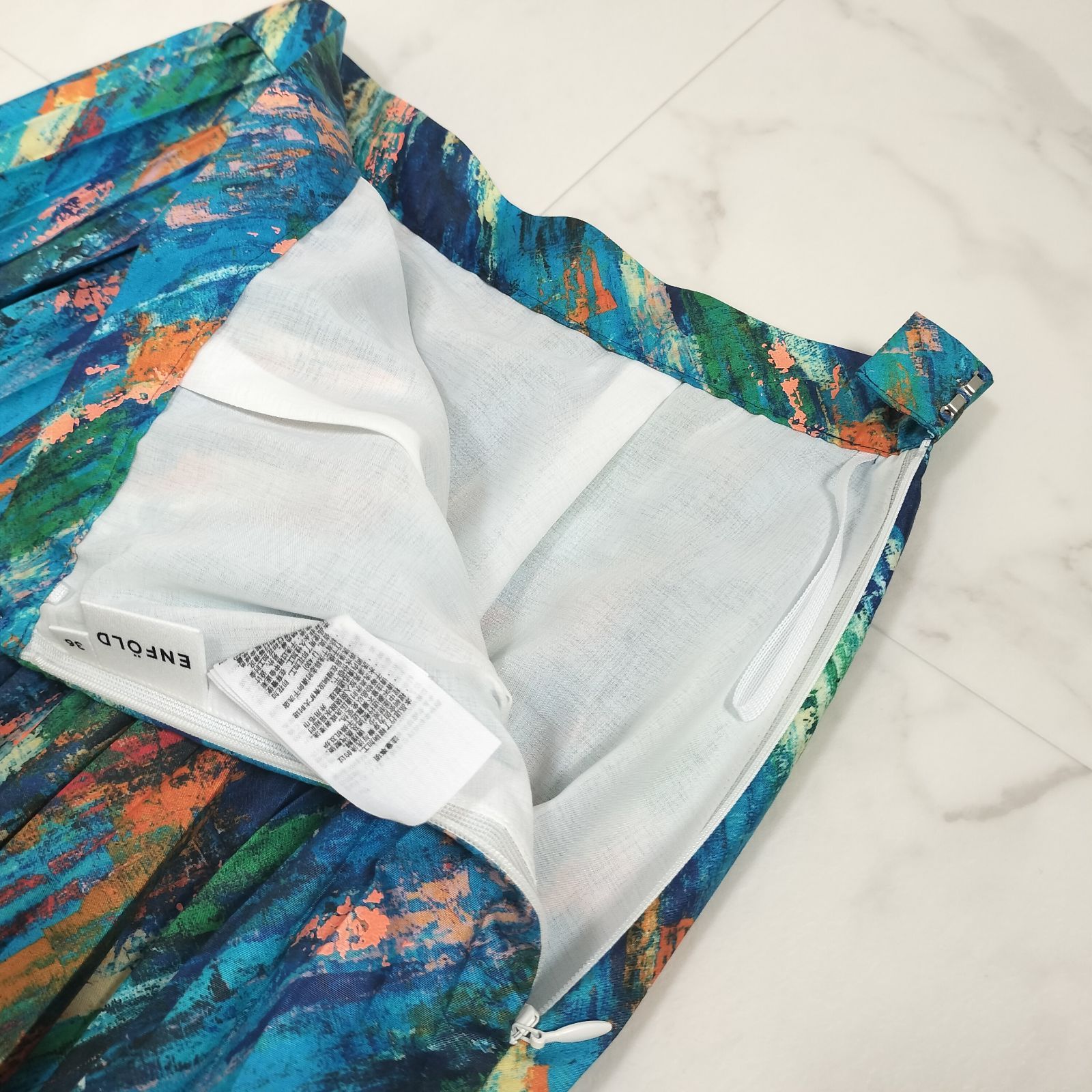 ENFOLD エンフォルド アコーディオンプリーツスカート マルチカラー 36