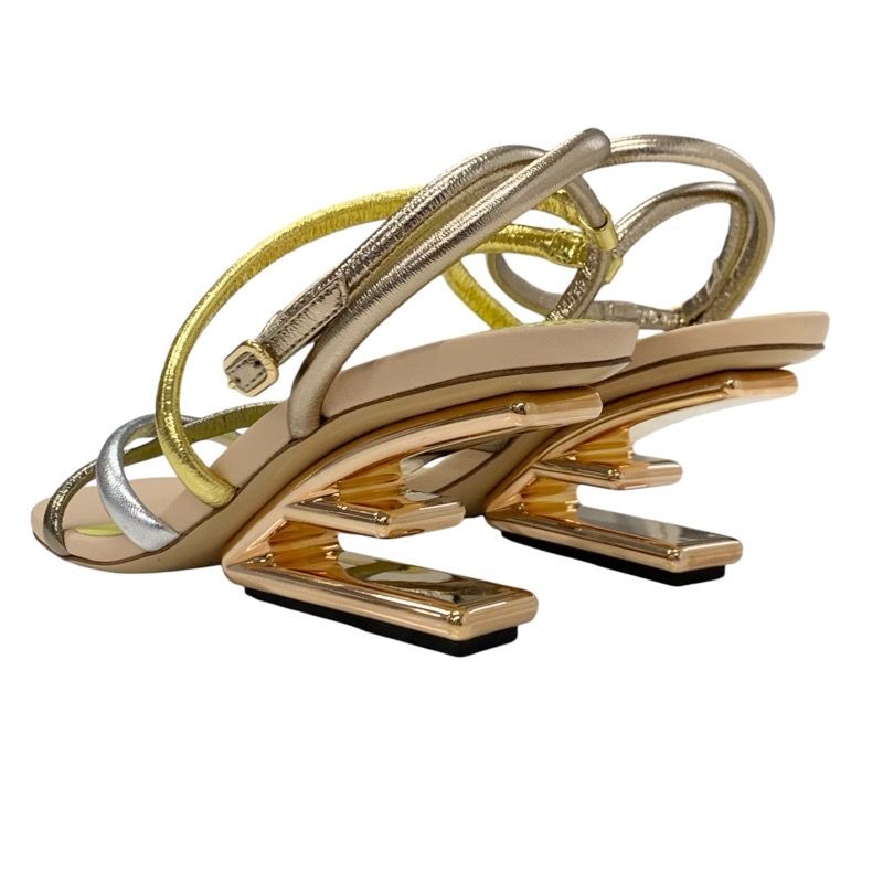 フェンディ FENDI ファースト サンダル 靴 シューズ レザー メタリック