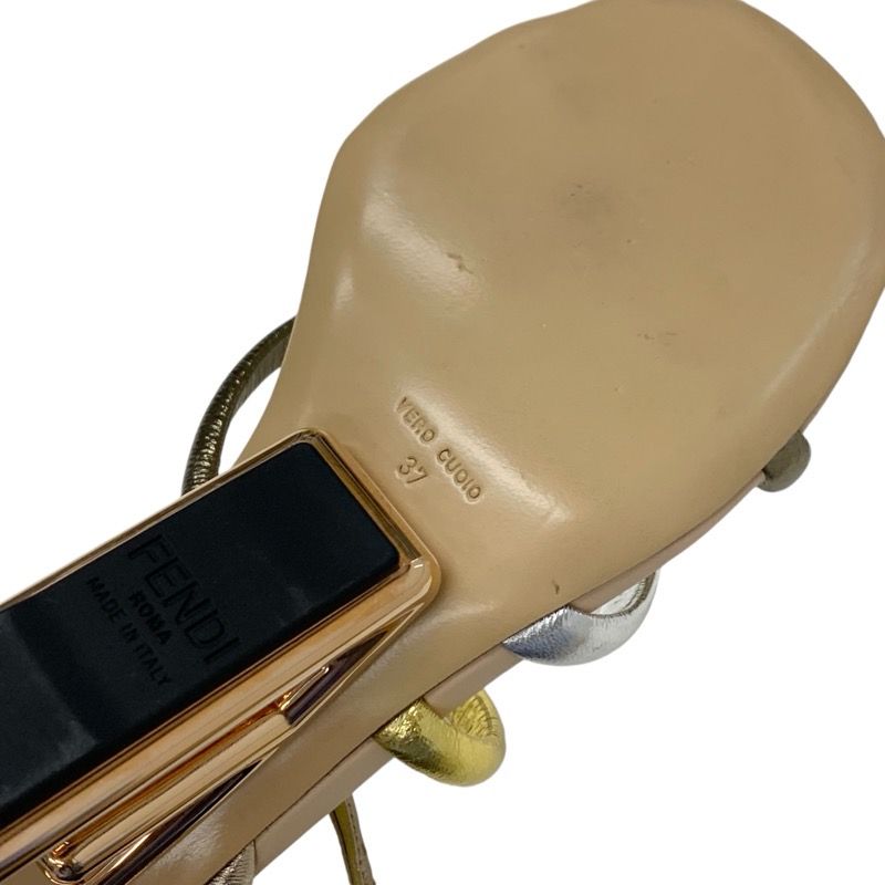 フェンディ ファースト レザー メタルヒール サンダル ベージュ 36 フェンディ ファースト レザー メタルヒール サンダル ベージュ 36