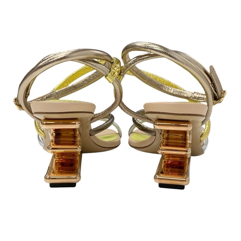 フェンディ FENDI ファースト サンダル 靴 シューズ レザー メタリック