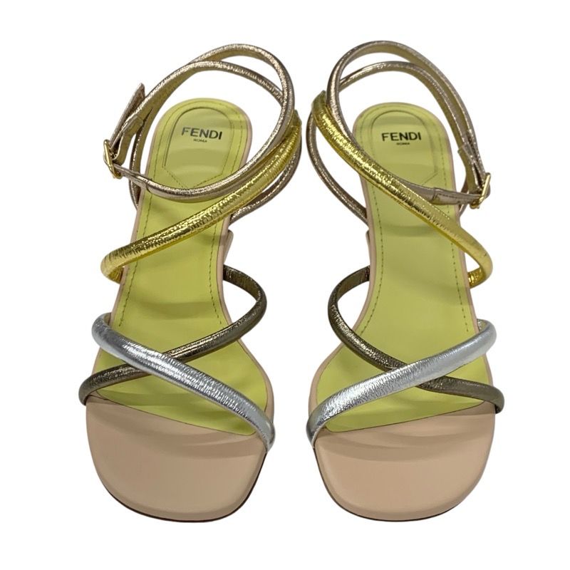 フェンディ FENDI ファースト サンダル 靴 シューズ レザー メタリック