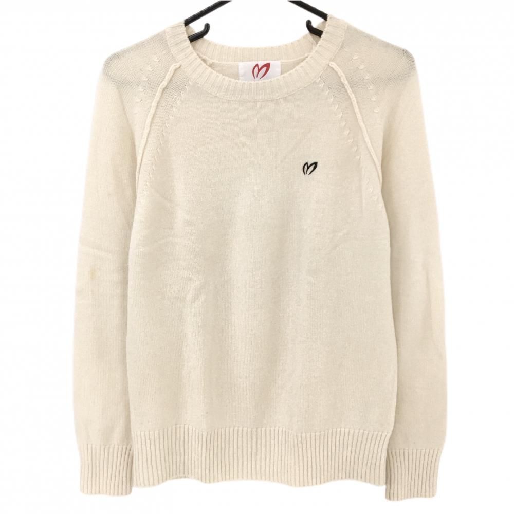 マスターバニー セーター アイボリー ロゴ刺しゅう ニット レディース 2 L ゴルフウェア MASTER BUNNY EDITION