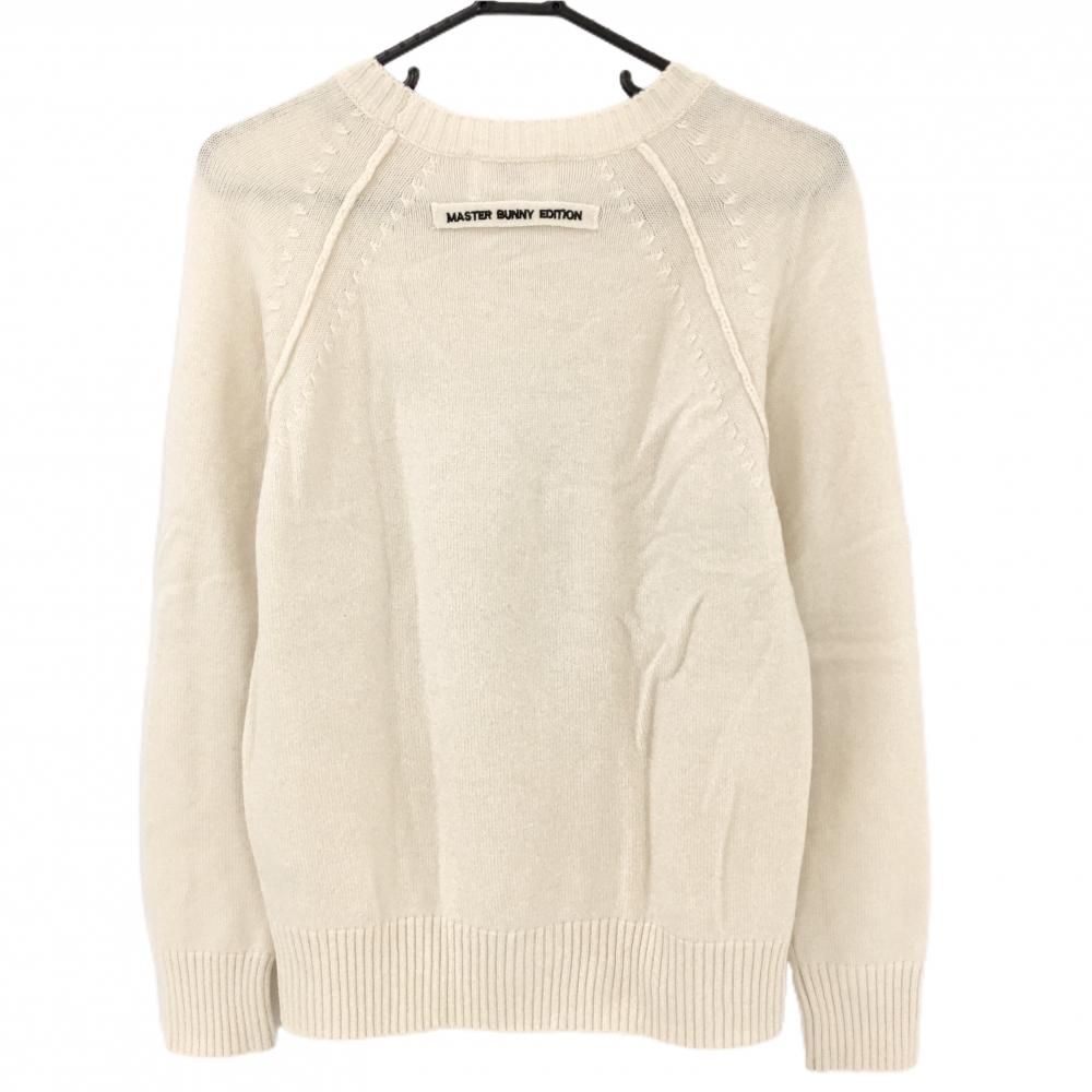 マスターバニー セーター アイボリー ロゴ刺しゅう ニット レディース 2 L ゴルフウェア MASTER BUNNY EDITION