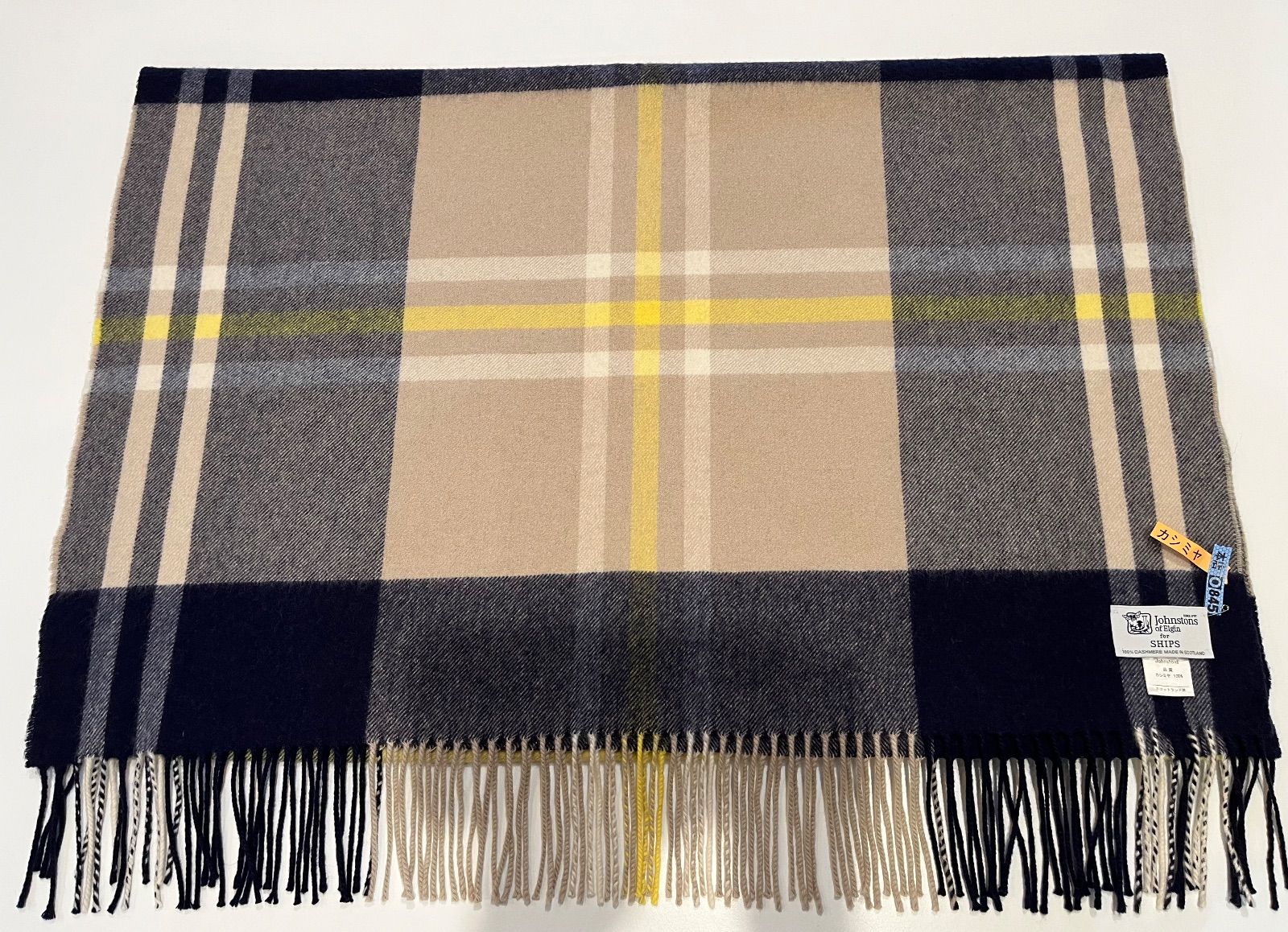 ships シップス 別注 ジョンストンズ カシミア カシミヤ 大判ストール