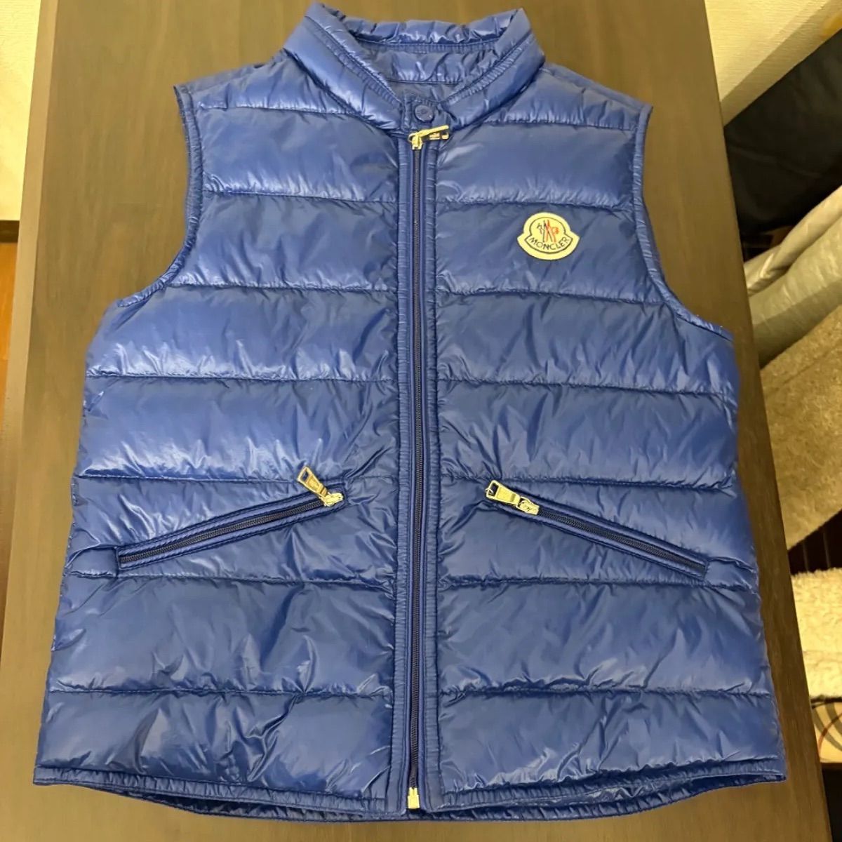 130㎝ MONCLER モンクレール キッズ ライトダウン ベスト ブルー 袋付き