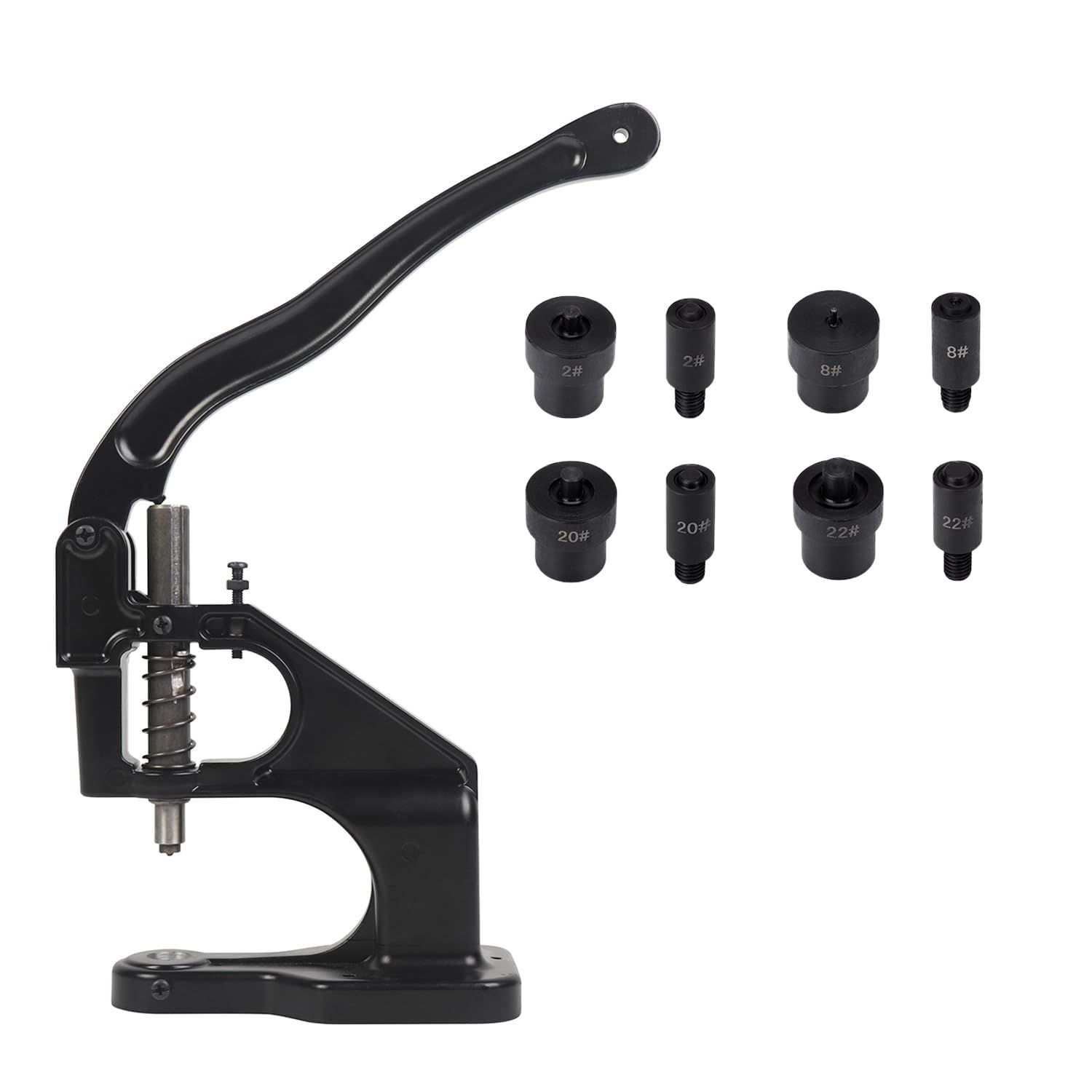 数量 WUTA ハンドプレス機 手動ボタン取り付けツール ミュートスタンピング ホームクラフトツール アイレットモールド 4種類ダイ 2.5 mm 5 6 8