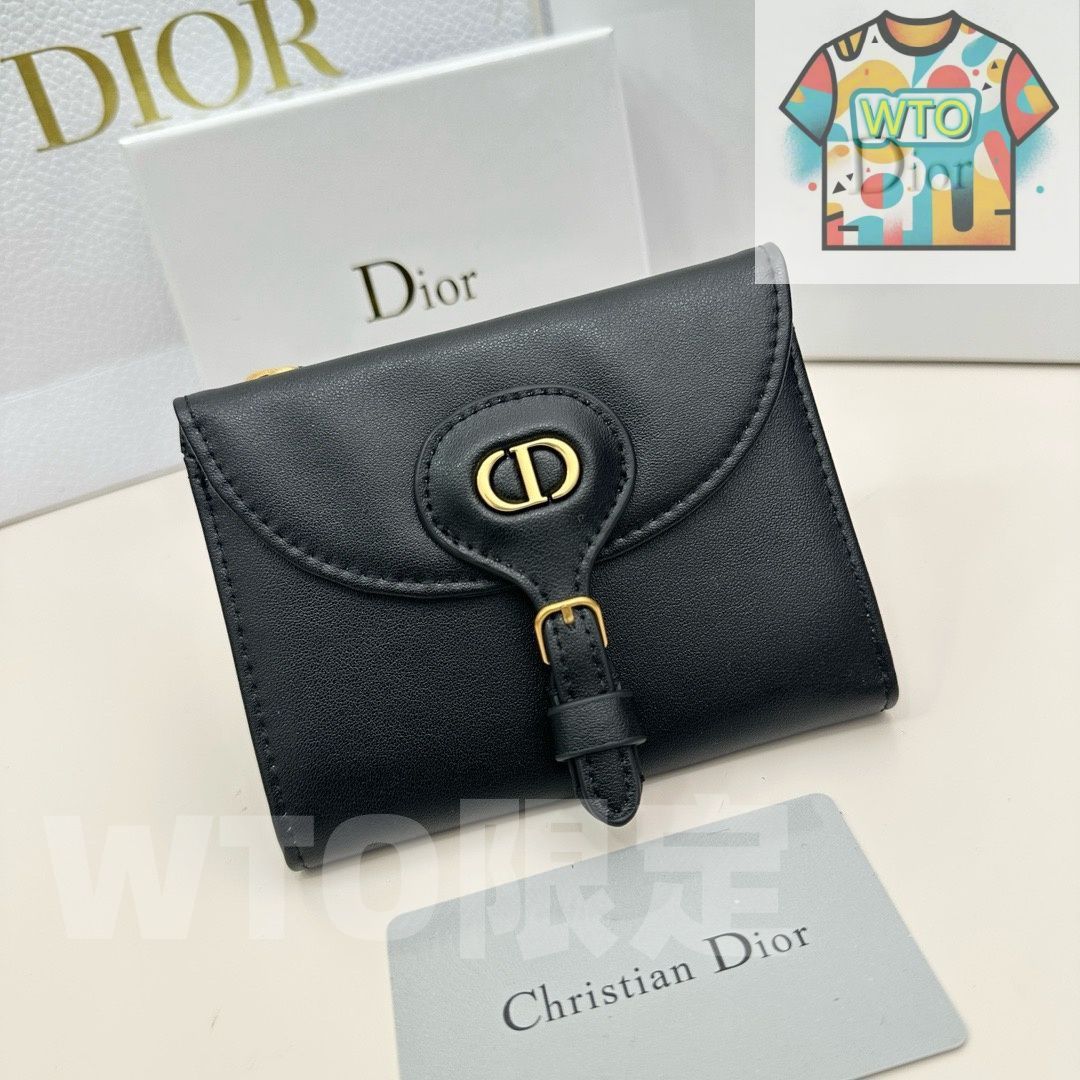 WTO通販 Dior D32 ミニウォレット ブラック レザー使用 コンパクトで実用的なデザイン -WTO輸入-WBL29