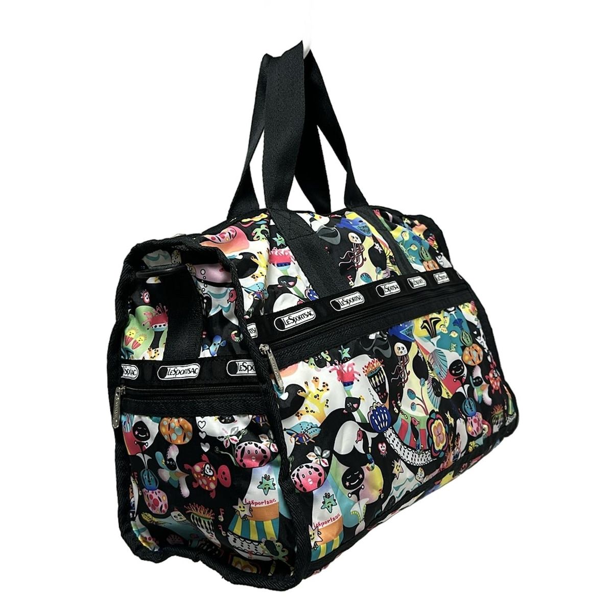 LESPORTSAC レスポートサック ボストンバッグ - 黒×マルチ 本体ロックなし