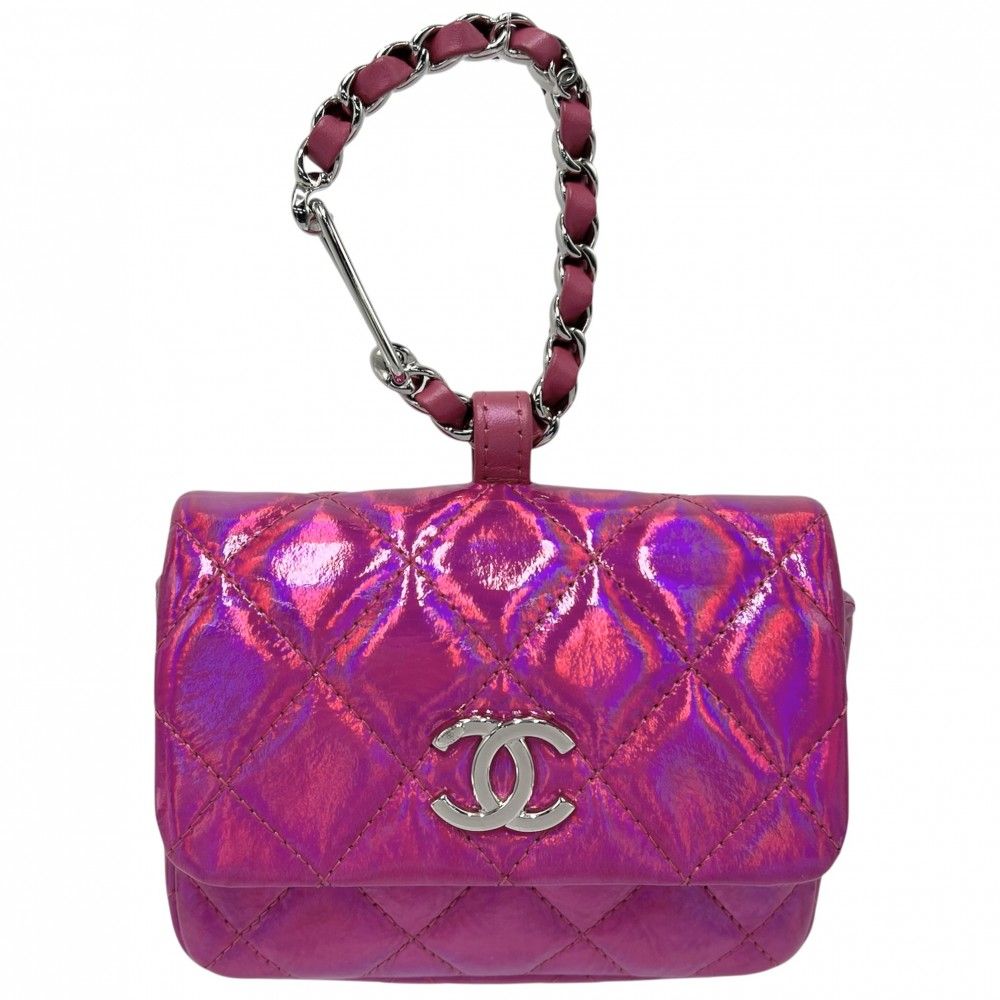 シャネル ポーチ レディース マトラッセ ココマーク チェーン ミニ 2025イヤーズギフト CHANEL ピンク シルバー金具 品