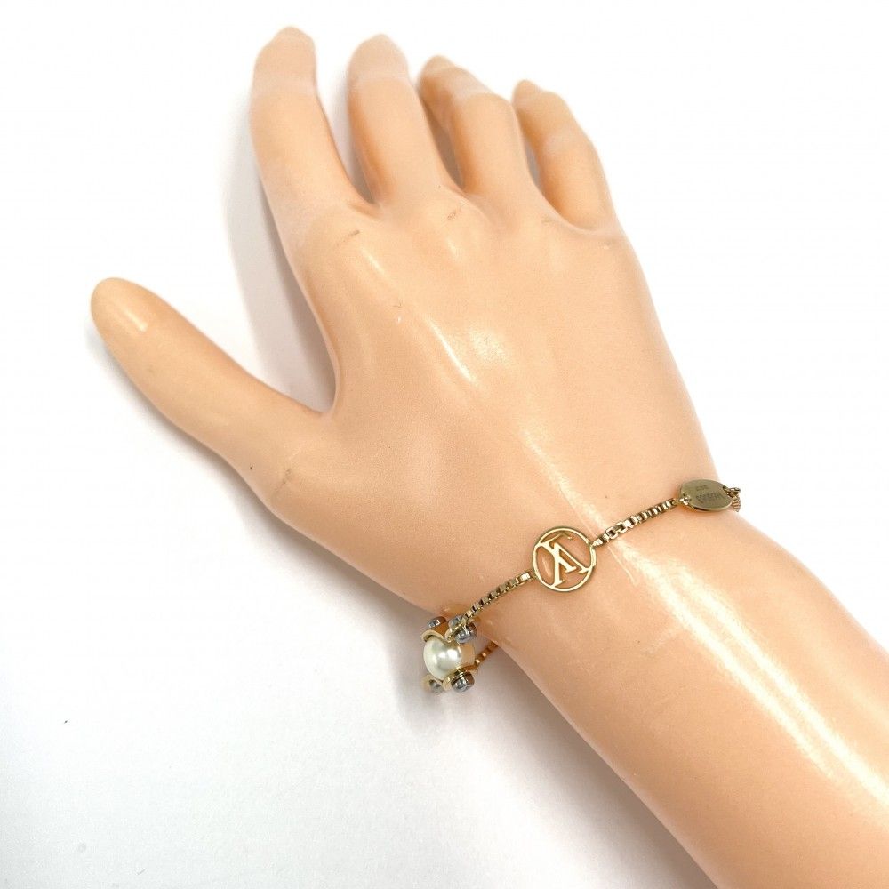 ルイヴィトン ブレスレット レディース スピーディ パール アジャスター付き LOUIS VUITTON フェイクパール M 68063 ゴールド 約5.4 g 品