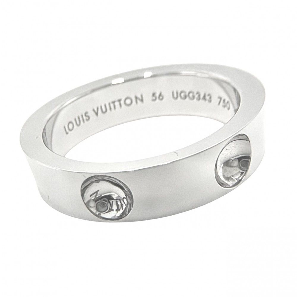 ルイヴィトン 指輪 メンズ プティットバーグ アンプラント リング サイズ56 18金 750WG ジュエリー LOUIS VUITTON K18ホワイトゴールド 約16号 UGG343 シルバー 約8.5g 品