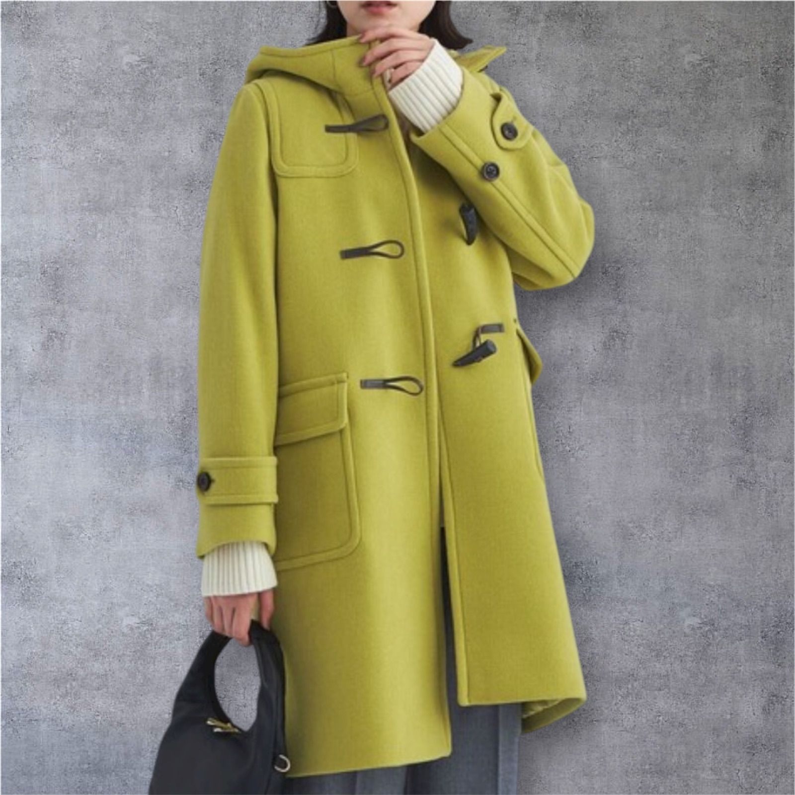 級 グリーンレーベルリラクシング ロングダッフルコート 色 38 ウール 人気