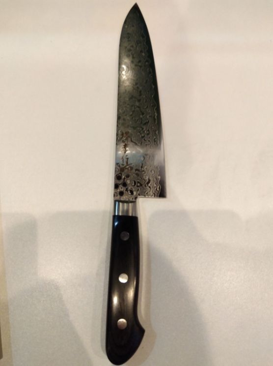 大 堺孝行 33層 ダマスカス 黒柄 包丁 V金10号 vg10 牛刀210㎜ 鏡面