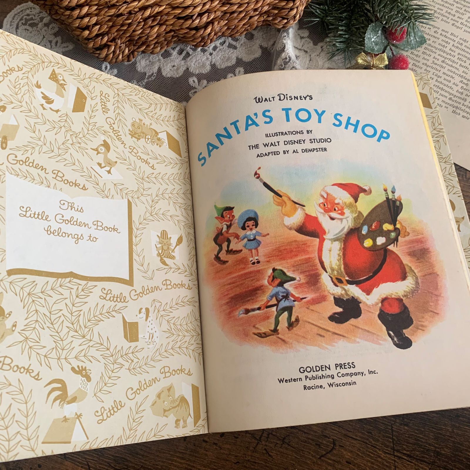 ヴィンテージ 絵本 Walt Disney's Santa's Toy Shop 1981年 児童書
