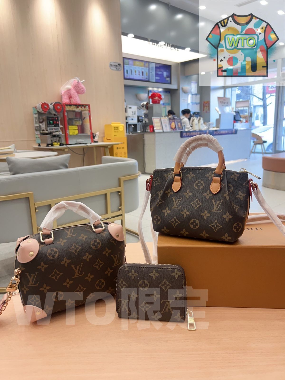 TOP 2025 高品質3点セット - Lv ピンクボックスバッグ ジアオバッグ 財布 特別割引