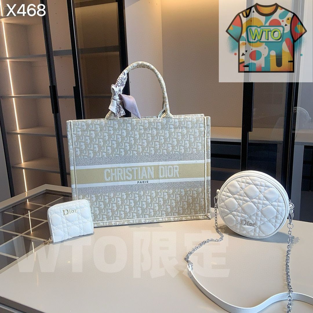  WTO通販 Dior シリーズセットバッグ トートバッグ＆ウォレット 超 なセット -WTO輸入-EWH 80 三つ折り財布 折り財布