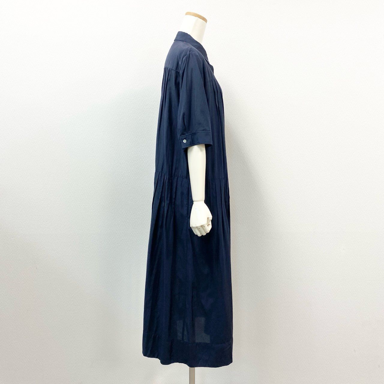 半袖シャツワンピース ロングワンピース