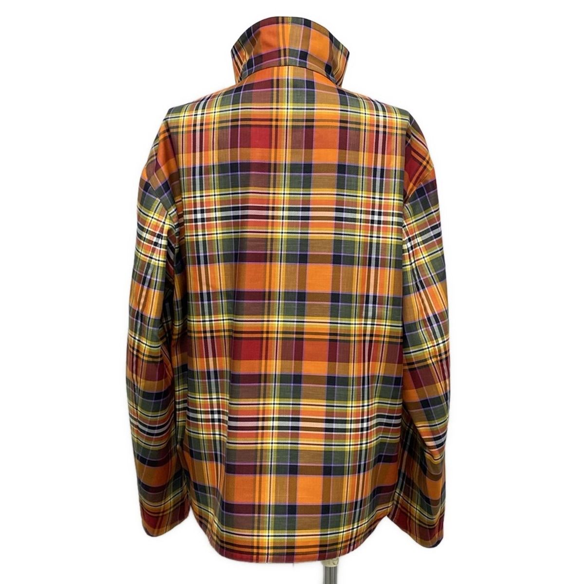 HERMES エルメス 長袖カットソー サイズ46 XL レディース - オレンジ×パープル×マルチ チェック柄