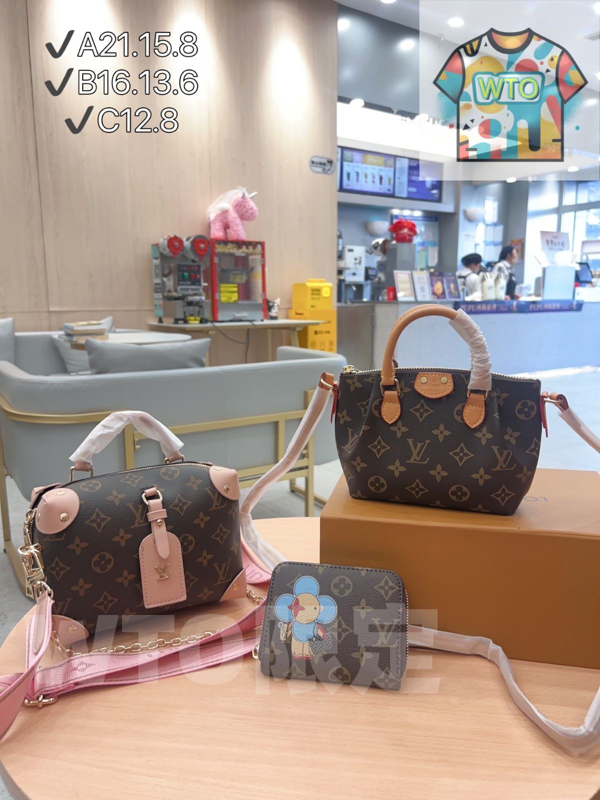 TOP New 2025 高品質3点セット - Lv ピンクボックスバッグ ジアオバッグ 財布 特別割引