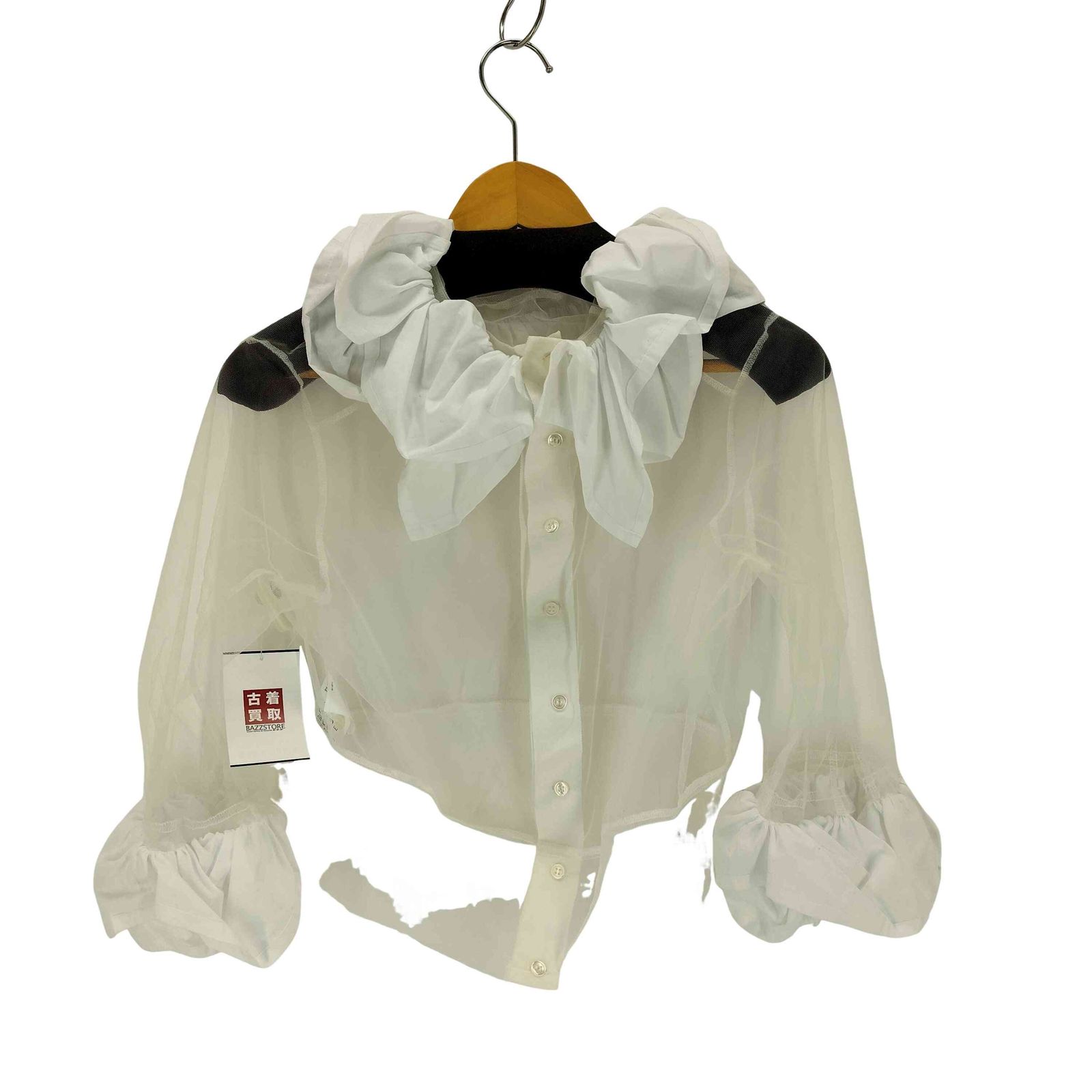 ユーズドフルギ 古着 MIYAOO コットンフリル付きチュールトップ レディース JPN S