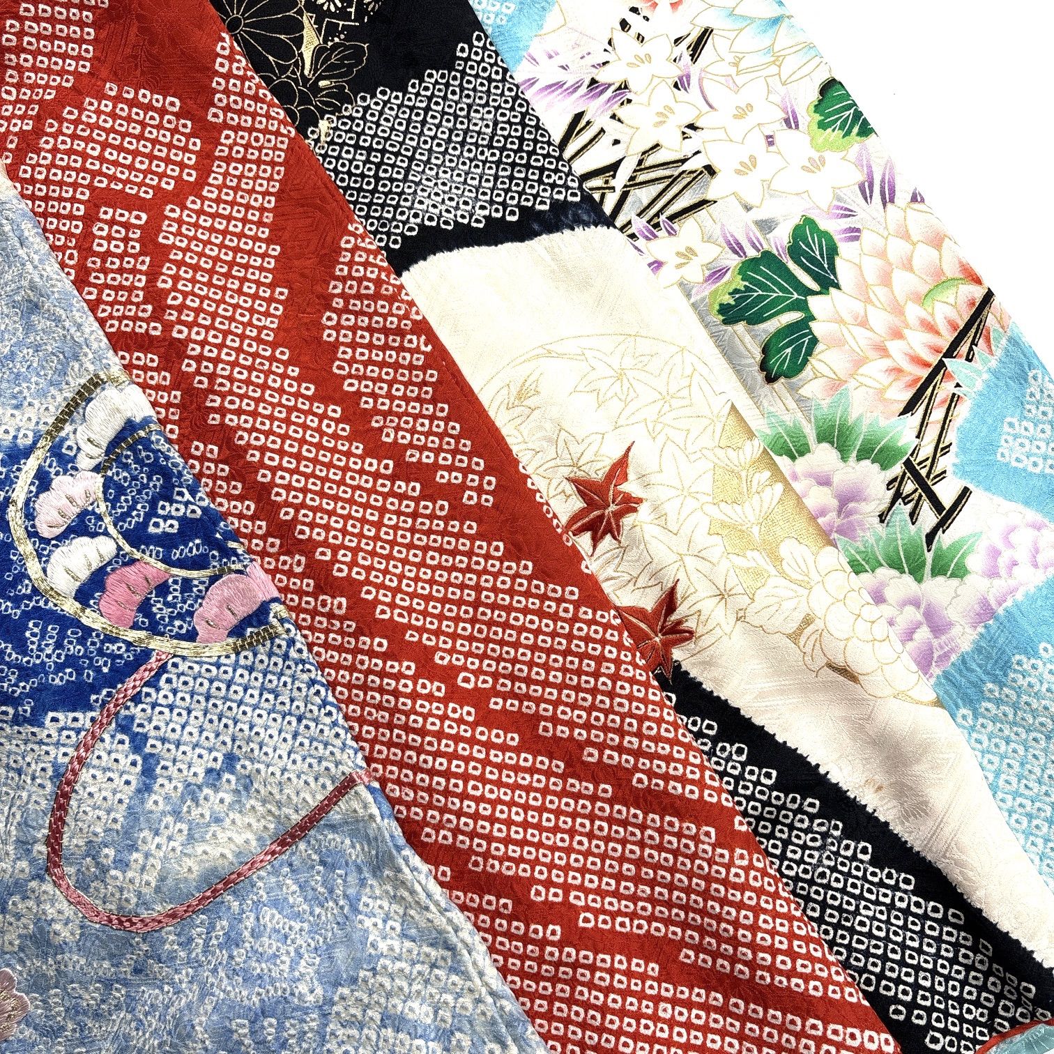 着物まとめ売り　正絹振袖4枚　留袖1枚　着用可　リメイク素材　目立った汚れなし 着物まとめ売り 正絹振袖4枚 留袖1枚 着用可 リメイク素材 目立った