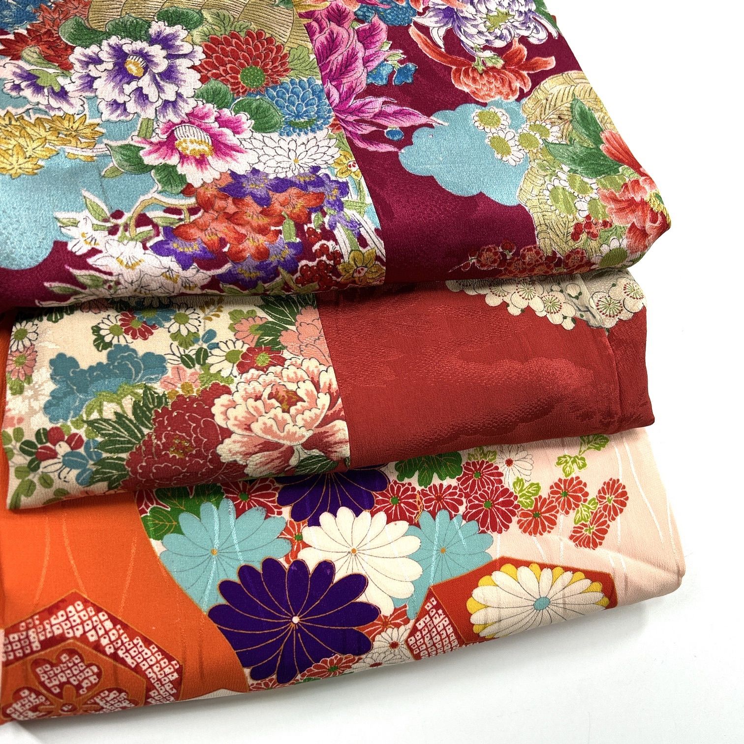 女児 着物 正絹 同梱 リメイク用 着付け L 166